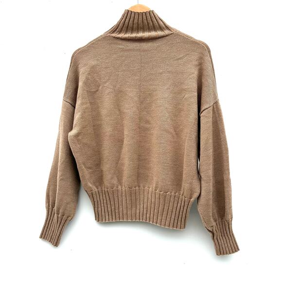 Her The Label Stockholm Sweater Turtleneck Long Sleeve Brûlée Tan Camel Wool - Picture 8 of 9